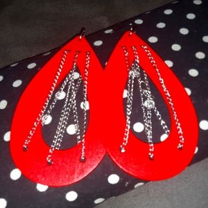Sexy red chain linked Earring set